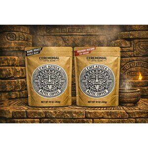 2‑Pack Cafe Azteca Dark Roast Whole Bean Ceremonial Coffee Blend Chiapas Mexico